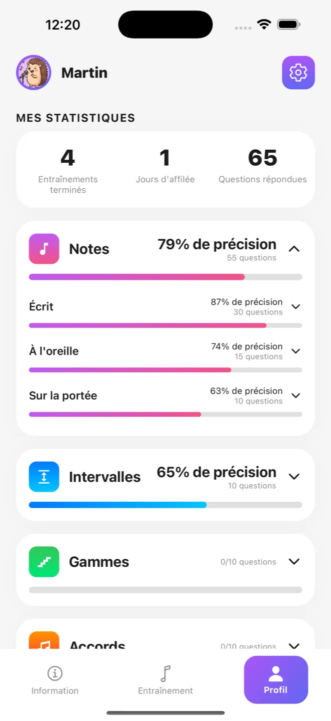 Suivez vos compétences et votre progression.